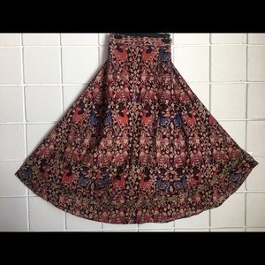 Hand printed cotton skirt